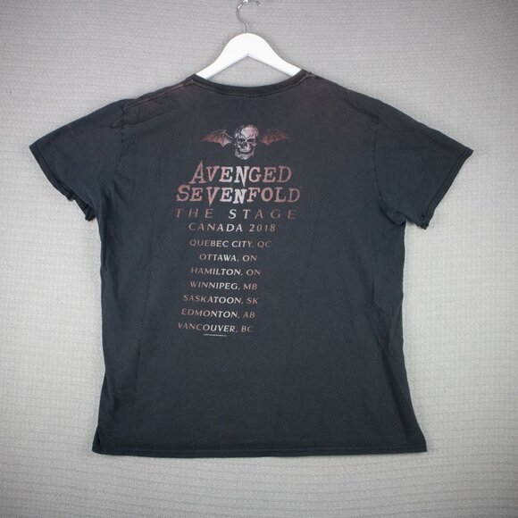 Avenged Sevenfold 2018 Canada Tour Tee Distressed XL - Picture 2 of 8